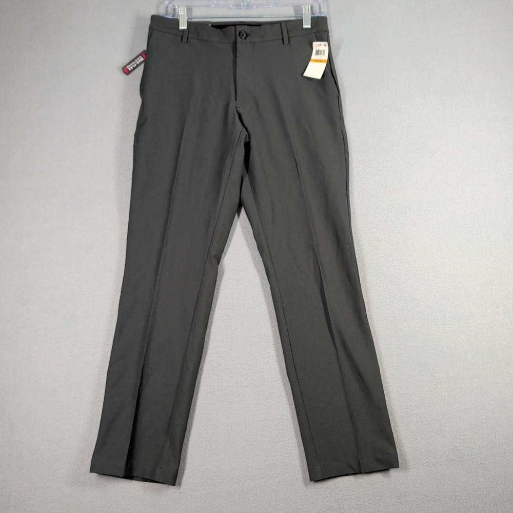 Van Heusen Flex 3 Slim Fit Dress Pants Mens 29x30 Charcoal Gray Non-Iron Stretch